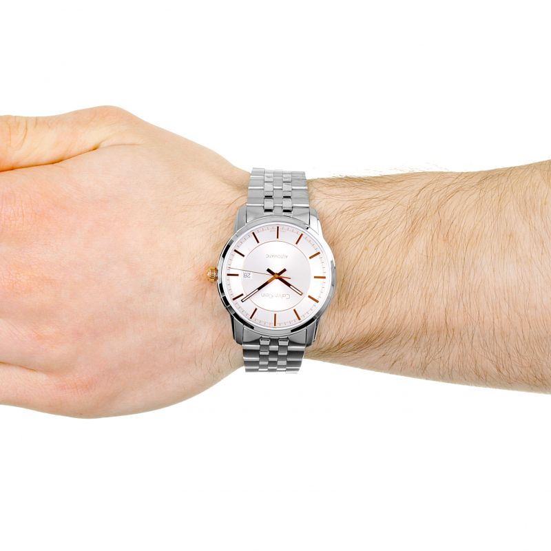  Shop Authentic Calvin Klein Infinity Silver Dial Silver Steel Strap Watch for Men - K5S34B46 - Luxxuri