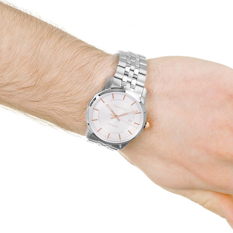  Shop Authentic Calvin Klein Infinity Silver Dial Silver Steel Strap Watch for Men - K5S34B46 - Luxxuri