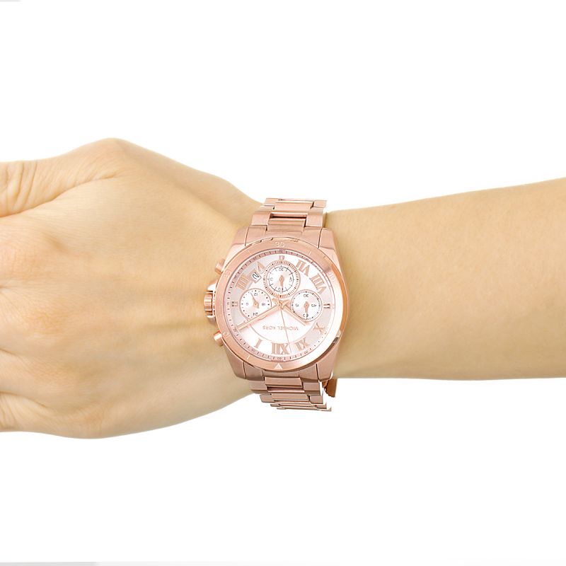  Shop Authentic Michael Kors Brecken Chronograph Quartz Rose Gold Dial Rose Gold Steel Strap Watch For Women - MK6367 - Luxxuri