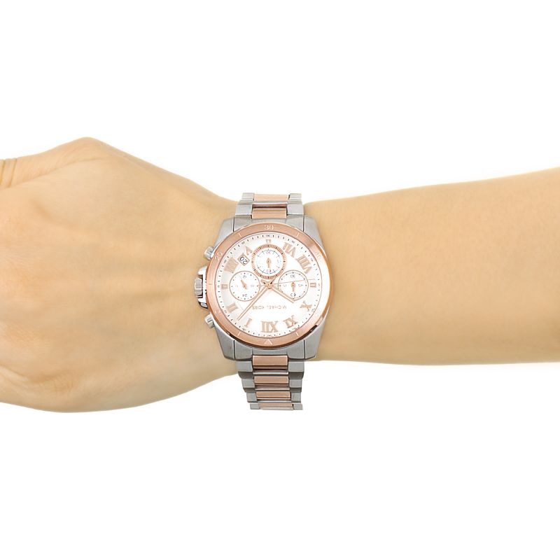 Shop Authentic Michael Kors Brecken Chronograph White Dial Two Tone Steel Strap Watch For Women - MK6368 - Luxxuri