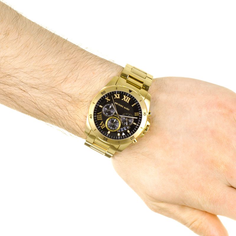  Shop Authentic Michael Kors Brecken Chronograph Quartz Black Dial Gold Steel Strap Watch For Men - MK8481 - Luxxuri