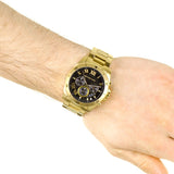  Shop Authentic Michael Kors Brecken Chronograph Quartz Black Dial Gold Steel Strap Watch For Men - MK8481 - Luxxuri