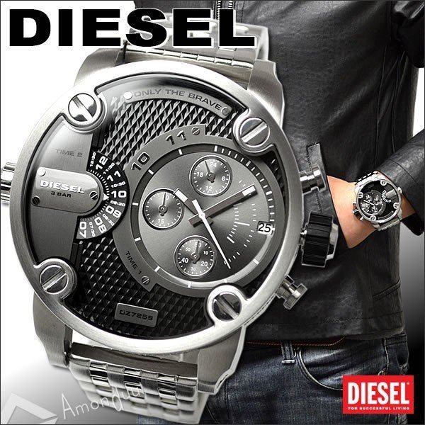  Shop Authentic Diesel Little Daddy Chronograph Black Dial Silver Steel Strap Watch For Men - DZ7259 - Luxxuri