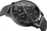  Shop Authentic Tommy Hilfiger Damon Quartz Black Dial Black Mesh Bracelet Watch for Men - 1791420 - Luxxuri