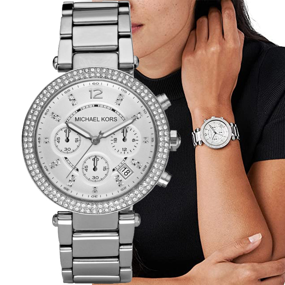  Shop Authentic Michael Kors Parker Silver Dial Silver Steel Strap Watch for Women - MK5353 - Luxxuri