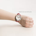  Shop Authentic Michael Kors Parker Silver Dial Red Leather Strap Watch for Women - MK2278 - Luxxuri