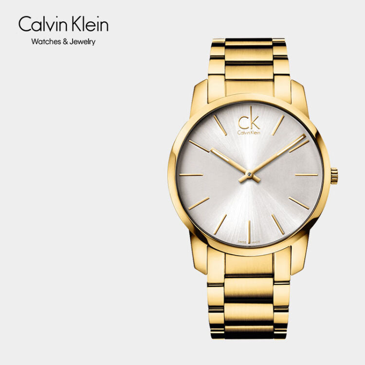  Shop Authentic Calvin Klein City Silver Dial Gold Steel Strap Watch for Men - K2G21546 - Luxxuri