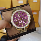  Shop Authentic Michael Kors Wren Purple Dial Gold Steel Strap Watch for Women - MK6290 - Luxxuri