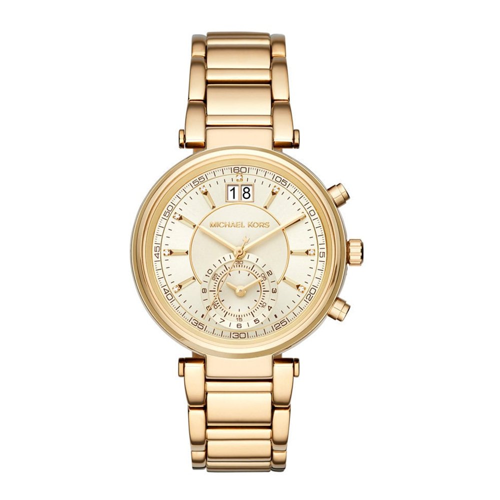  Shop Authentic Michael Kors Sawyer White Dial Gold Steel Strap Watch for Women - MK6362 - Luxxuri