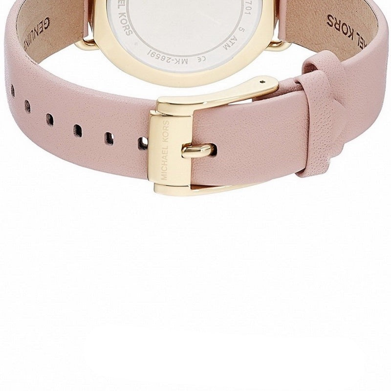  Shop Authentic Michael Kors Portia Quartz White Dial Pink Leather Strap Watch For Women - MK2659 - Luxxuri