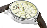  Shop Authentic Tommy Hilfiger Gavin Chronograph White Dial Brown Leather Strap Watch for Men - 1791467 - Luxxuri