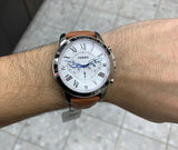  Shop Authentic Fossil Grant Chronograph White Dial Brown Leather Strap Watch for Men - FS5060 - Luxxuri