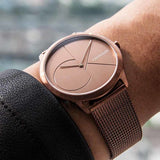  Shop Authentic Calvin Klein Minimal Quartz Pink Gold Dial Pink Gold Mesh Bracelet Watch for Men - K3M11TFK - Luxxuri