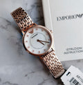  Shop Authentic Emporio Armani Kappa Analog Mother of Pearl Dial Rose Gold Steel Strap Watch For Women - AR11006 - Luxxuri