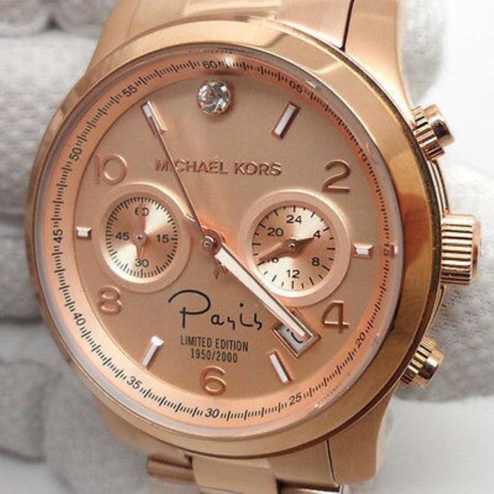  Shop Authentic Michael Kors Paris Limited Edition Rose Gold Dial Steel Strap Watch for Women - MK5716 - Luxxuri