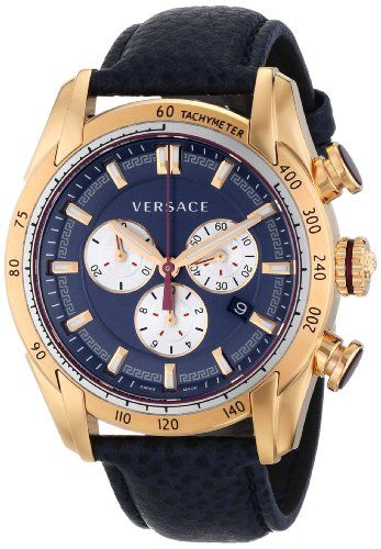  Shop Authentic Versace V-Ray Blue Chronograph Blue Dial Blue Leather Strap Watch for Men - VDB030014 - Luxxuri