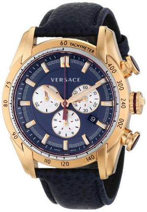  Shop Authentic Versace V-Ray Blue Chronograph Blue Dial Blue Leather Strap Watch for Men - VDB030014 - Luxxuri