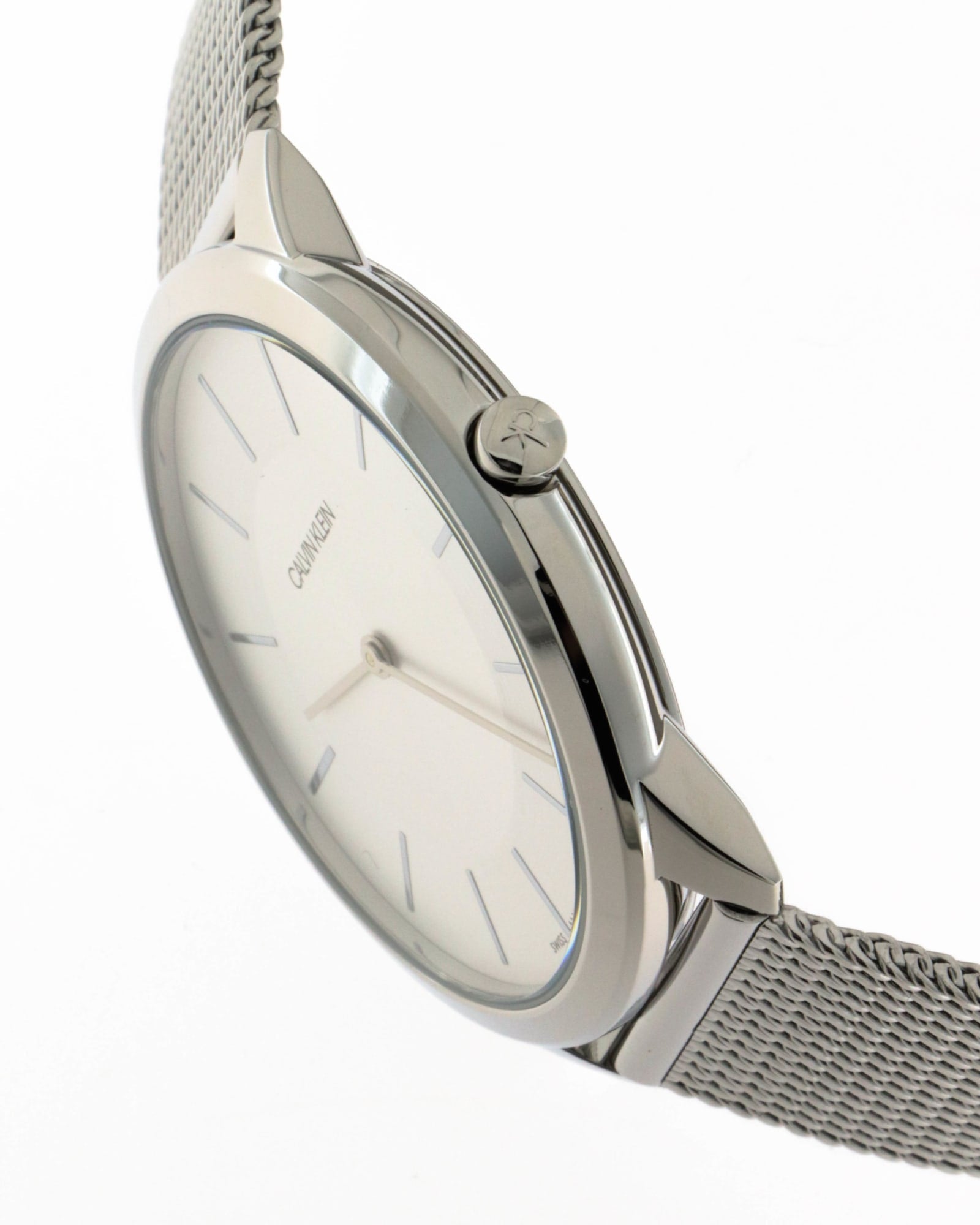  Shop Authentic Calvin Klein Minimal Silver Dial Silver Mesh Bracelet Watch for Men - K3M21126 - Luxxuri