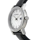  Shop Authentic Burberry The City Silver Dial Black Leather Strap Watch for Women - BU9106 - Luxxuri