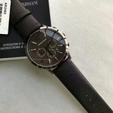  Shop Authentic Emporio Armani Sportivo Black Dial Brown Leather Strap Watch For Men - AR2462 - Luxxuri