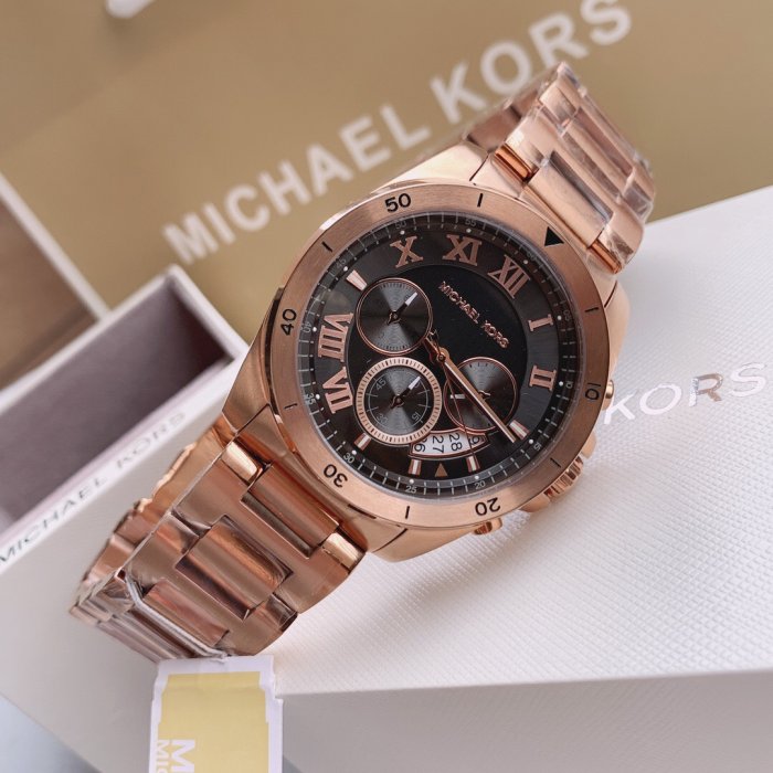  Shop Authentic Michael Kors Brecken Chronograph Analog Black Dial Rose Gold Steel Strap Watch For Women - MK8563 - Luxxuri