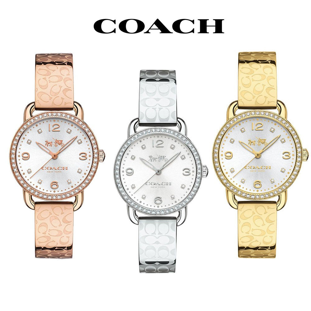 Coach Delancey White Dial Silver Steel Strap Watch for Women - 14502353