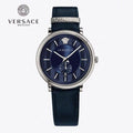  Shop Authentic Versace Menifesto Quartz Blue Dial Blue Leather Strap Watch For Men - VBQ01017 - Luxxuri