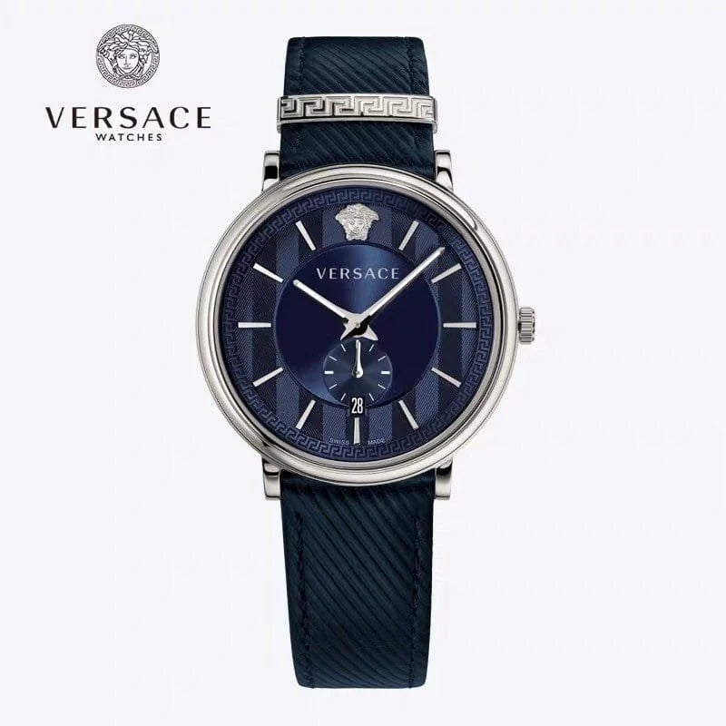  Shop Authentic Versace Menifesto Quartz Blue Dial Blue Leather Strap Watch For Men - VBQ01017 - Luxxuri