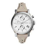  Shop Authentic Fossil Boyfriend White Dial Beige Leather Strap Watch for Women - ES3811 - Luxxuri