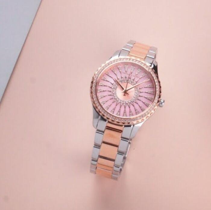  Shop Authentic Michael Kors Layton Three Hand Pink Dial Two Tone Steel Strap Watch For Women - MK6894 - Luxxuri