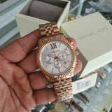  Shop Authentic Michael Kors Lexington Chronograph White Dial Rose Gold Steel Strap Watch For Women - MK8313 - Luxxuri
