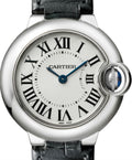 Shop Authentic Cartier Ballon Bleu Silver Dial Black Leather Strap Watch for Women - W69018Z4 - Luxxuri