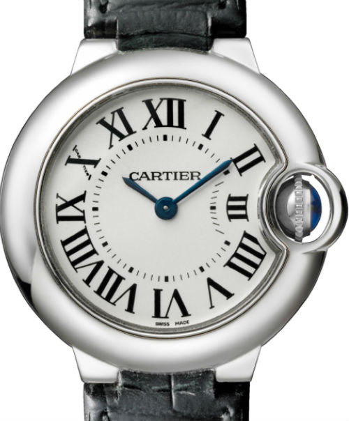  Shop Authentic Cartier Ballon Bleu Silver Dial Black Leather Strap Watch for Women - W69018Z4 - Luxxuri