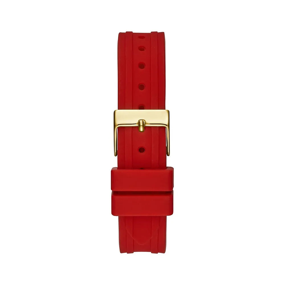  Shop Authentic Guess Diamonds White Dial Red Rubber Strap Watch for Women - GW0431L1 - Luxxuri