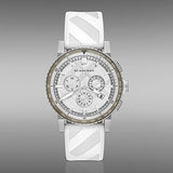  Shop Authentic Burberry The City Chronograph Silver Dial White Rubber Strap Watch for Men - BU9810 - Luxxuri