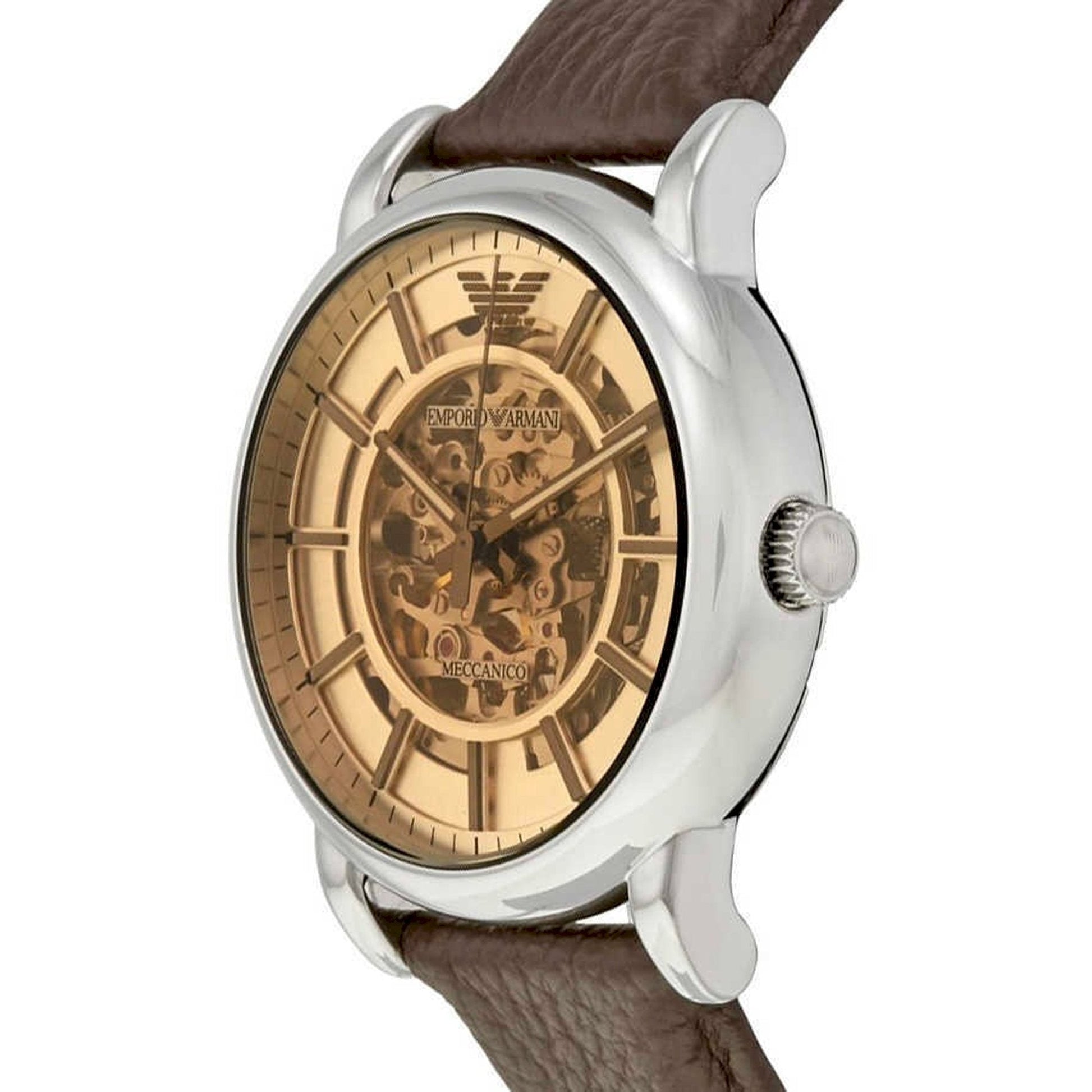  Shop Authentic Emporio Armani Luigi Meccanico Brown Dial Brown Leather Strap Watch For Men - AR1982 - Luxxuri