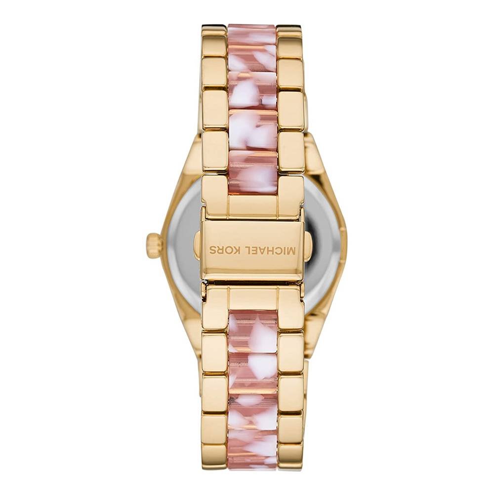  Shop Authentic Michael Kors Channing Quartz Mother of Pearl Pink Dial Two Tone Steel Strap Watch For Women - MK6650 - Luxxuri