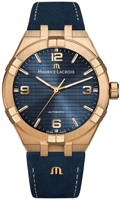  Shop Authentic Maurice Lacroix Aikon Date Limited Edition Blue Dial Blue Leather Strap Watch For Men - AI1028-BRZ01-420-1 - Luxxuri