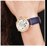  Shop Authentic Fossil Original Boyfriend Skeleton White Dial Blue Leather Strap Watch for Women - ME3086 - Luxxuri
