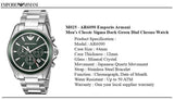  Shop Authentic Emporio Armani Sportivo Chronograph Blue Dial Silver Steel Strap Watch For Men - AR6090 - Luxxuri