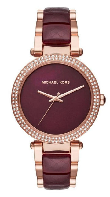  Shop Authentic Michael Kors Parker Maroon Dial Two Tone Steel Strap Watch for Women - MK6412 - Luxxuri