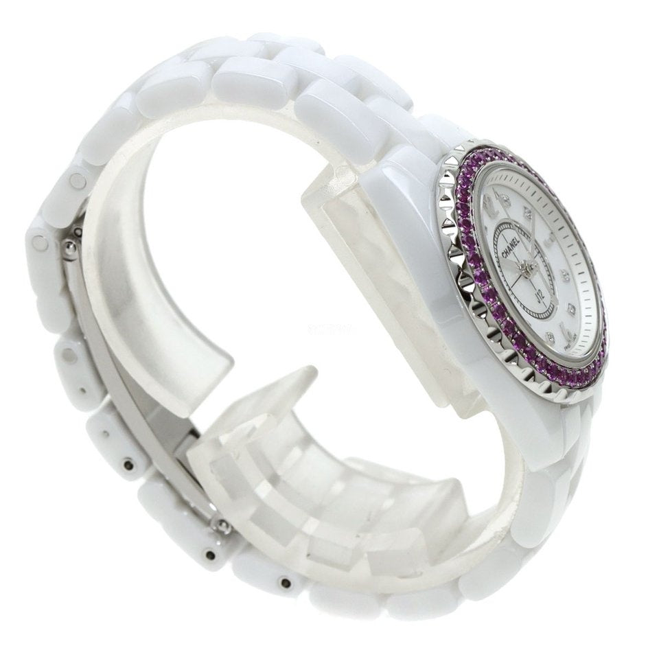  Shop Authentic Chanel J12 Quartz Diamonds Mother of Pearl White Dial White Steel Strap Watch for Women - J12 H3243 - Luxxuri