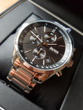  Shop Authentic Hugo Boss Grand Prix Black Dial Silver Steel Strap Watch for Men - 1513477 - Luxxuri