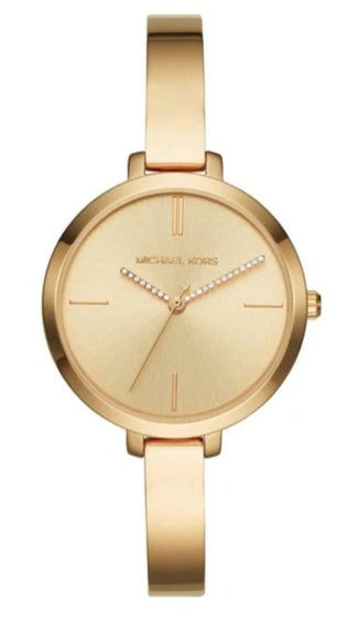  Shop Authentic Michael Kors Jaryn Quartz Gold Dial Gold Steel Strap Watch For Women - MK3734 - Luxxuri