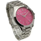  Shop Authentic Michael Kors Slim Runway Quartz Pink Dial Silver Steel Strap Watch For Women - MK3291 - Luxxuri