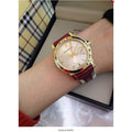  Shop Authentic Burberry The City Gold Dial Orange Leather Strap Watch for Women - BU9017 - Luxxuri