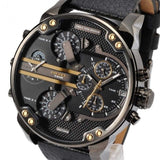  Shop Authentic Diesel Mr Daddy 2.0 Black Dial Black Leather Strap Watch For Men - DZ7348 - Luxxuri
