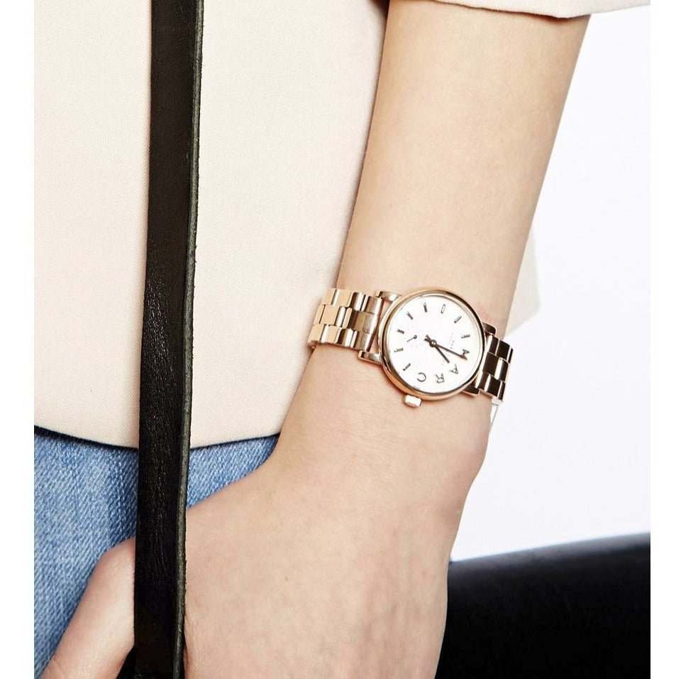  Shop Authentic Marc Jacobs Baker White Dial Rose Gold Steel Strap Watch for Women - MBM3248 - Luxxuri