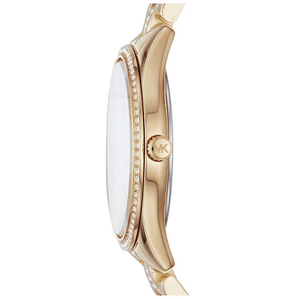  Shop Authentic Michael Kors Lauryn Mother of Pearl White Dial Gold Steel Strap Watch for Women - MK3899 - Luxxuri