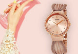  Shop Authentic Guess Chiffon Rose Gold Dial Mesh Bracelet Watch For Women - W1083L3 - Luxxuri